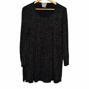 Kim & Co Black Sparkle Tunic Top Made in Canada Size L